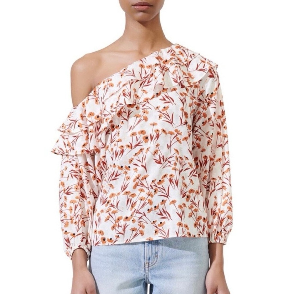 Maje | NWT Laurane Floral One Shoulder Blouse